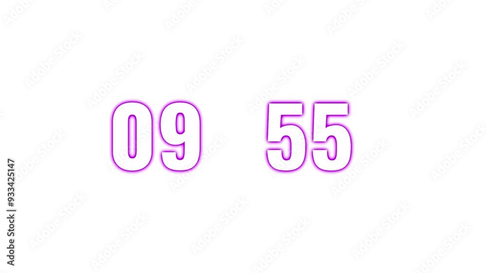 10-Minute Digital Countdown | Vibrant Pink clock Minimalist Pink Numbers on white Background 10-Minute Digital Countdown | Vibrant Pink clock Minimalist Pink Numbers on white Background