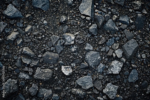 Wallpaper Mural A close-up view of textured rocks and gravel in monochrome tones Torontodigital.ca