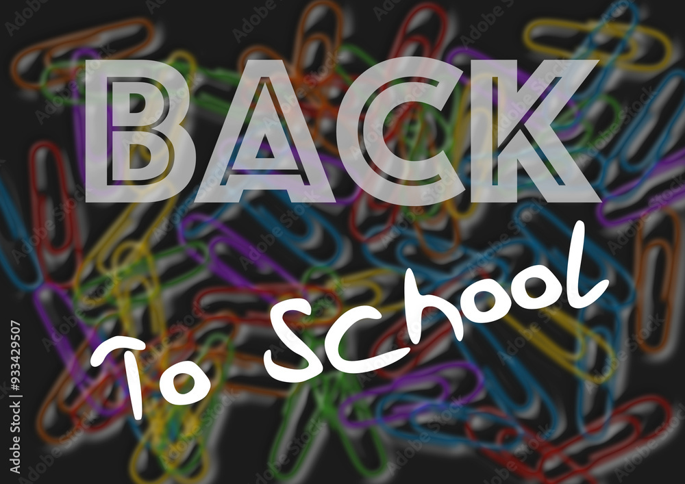 Back to school, Illustrative background with colorful paperclips.