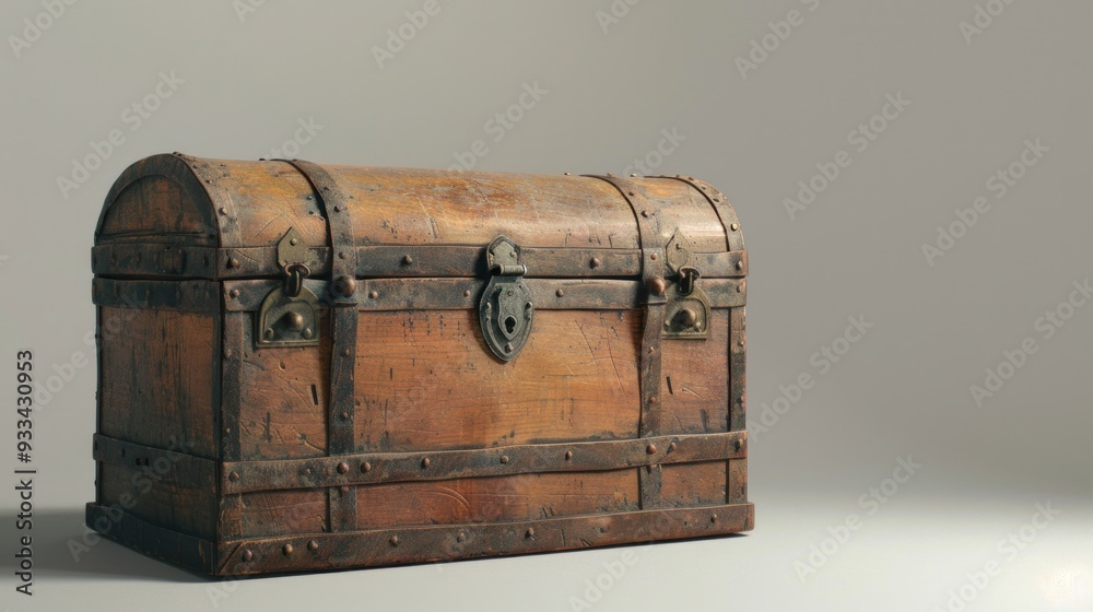 A timeworn wooden chest discovered in an attic, its lock sealed for centuries, its contents untouched, filled with forgotten treasures from a bygone era. A timeworn wooden chest discovered in an attic, its lock sealed for centuries, its contents untouched, filled with forgotten treasures from a bygone era.