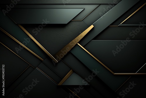 Abstract black and gold geometric background.