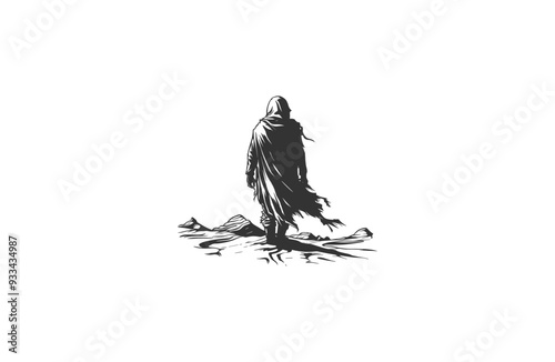 nomad in the desert design vector illustration