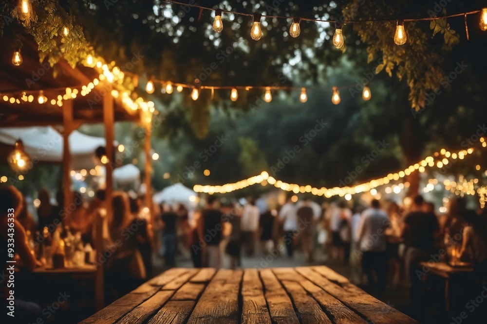 Fototapeta premium Outdoor Gathering with String Lights