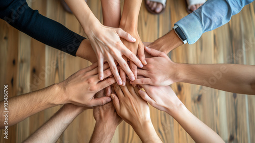group of people holding hands