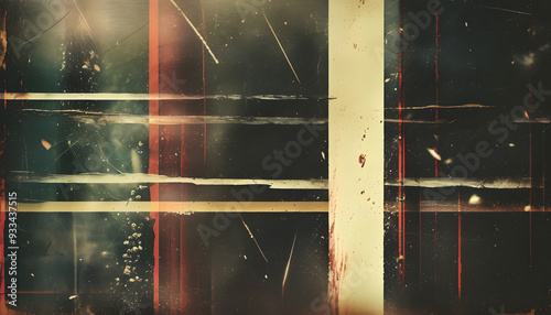 Vintage Film Background with Light Leaks and Scratches, Retro Overlay Texture for Video Editing. photo