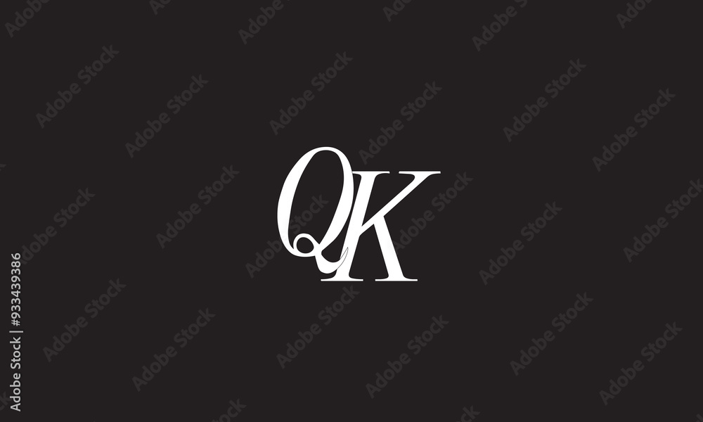 QK ,KQ, K, Q Abstract Letters Logo Monogram