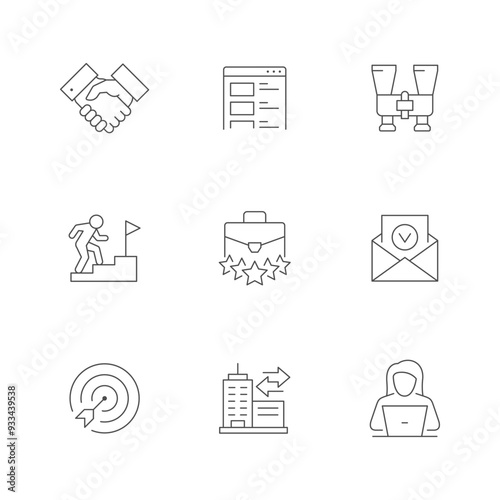 Set line icons of job searching