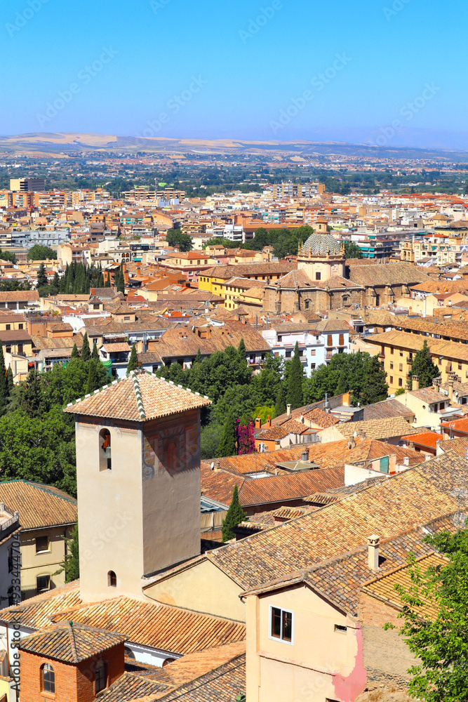 Panorama of downtown in Granada, Spain Panorama of downtown in Granada, Spain