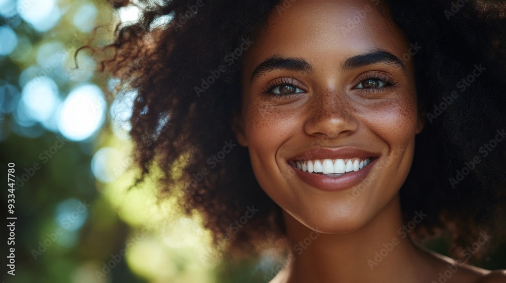 High-definition shot of a woman with a confident, wide smile, emphasizing her perfectly white teeth and the freshness of her smile. High-definition shot of a woman with a confident, wide smile, emphasizing her perfectly white teeth and the freshness of her smile.