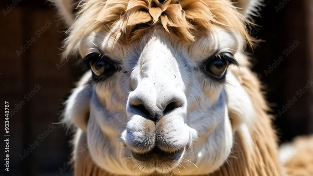 Obraz premium lama face closeup,