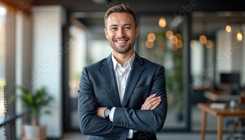 portrait of successful senior businessman consultant inside a modern office building
