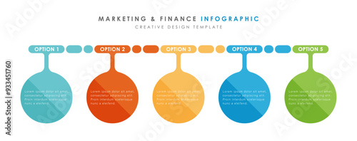 Infographic design template. 5 options or steps. Trendy vector design