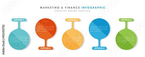 Infographic design template. 5 options or steps. Trendy vector design