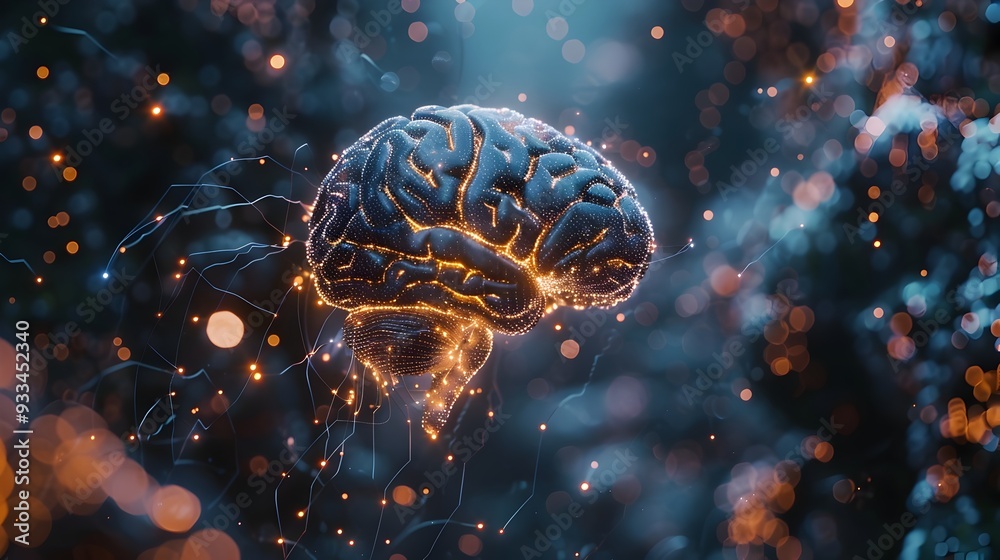 Fototapeta premium Advanced Neural Interface Enabling Thought Based Communication and Control of Digital Devices