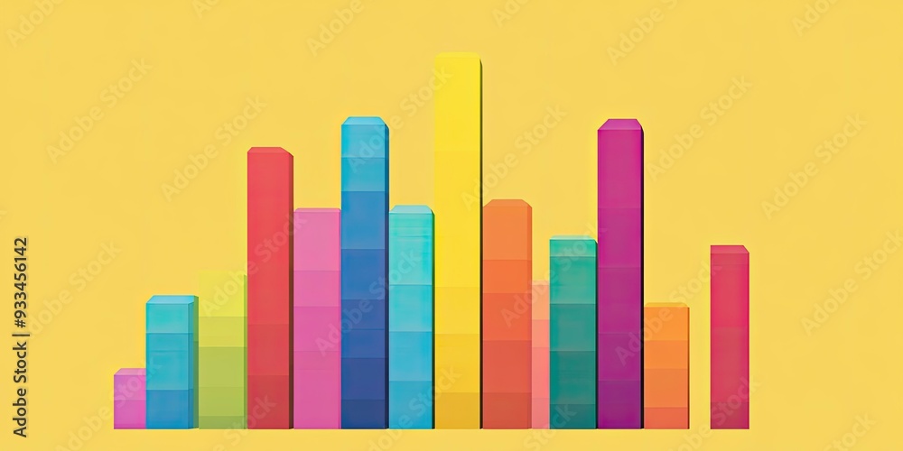 Colorful rectangular blocks on yellow background. Colorful rectangular blocks on yellow background.