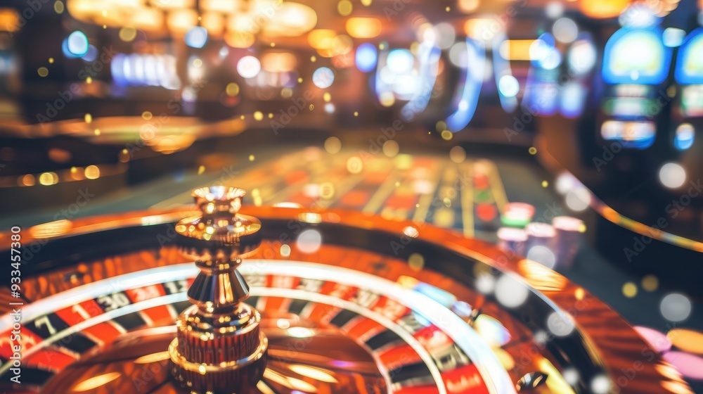 blur image of casino roulette room interior for background usage. blur image of casino roulette room interior for background usage.