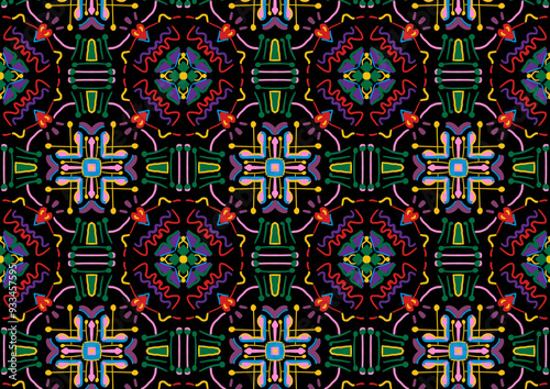 patterns, Fabrics, Textiles, Folk, African, Indian and Tribal Seamless Patterns, Green and Purple, for Wallpaper, Carpets, Clothing, Gift Wrapping, Unique Thai Silk and Traditional Oriental Patterns.