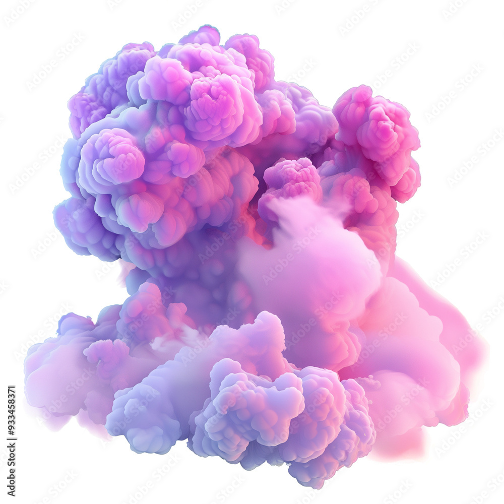 Fototapeta premium Pink and purple clouds isolated on a transparent background