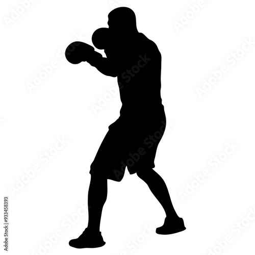 silhouette of a boxer