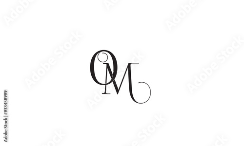 OM, MO, O, M Abstract Letters Logo Monogram 