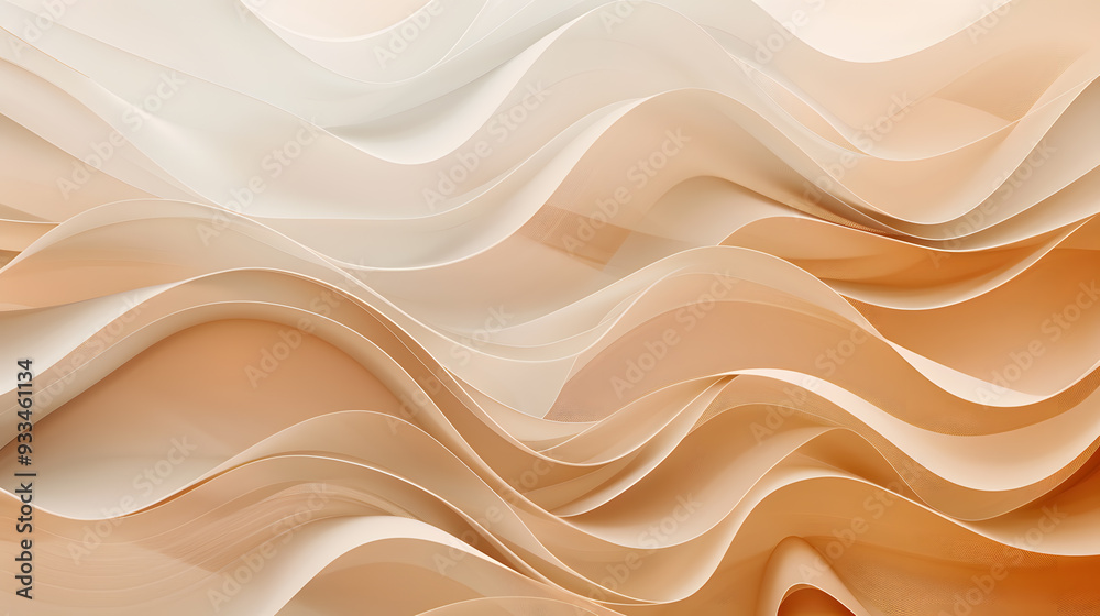 Obraz premium Abstract Organic Natural Beige Brown Waving Lines Texture Background