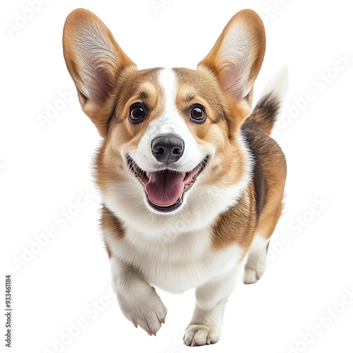 happy Corgi dog running 