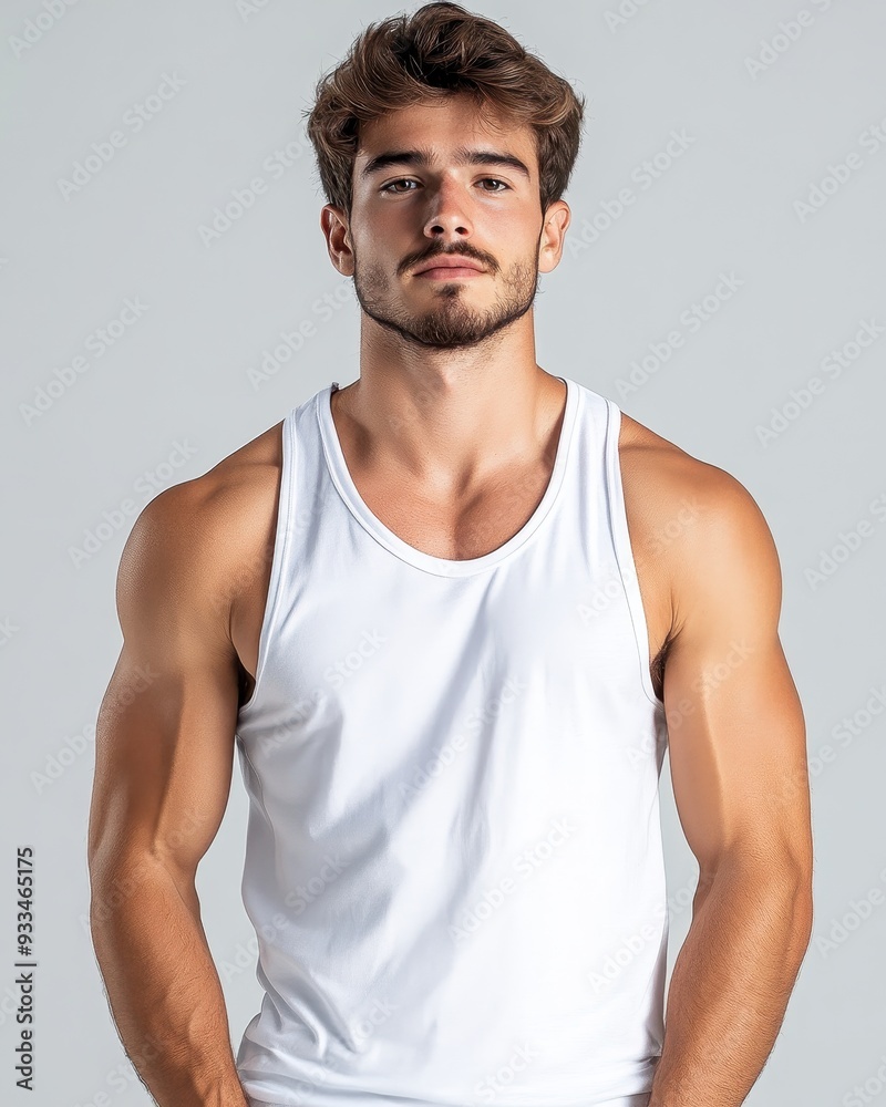 Confident young man showcasing strength and style in a fitness setting, ideal for health and wellness promotions. Confident young man showcasing strength and style in a fitness setting, ideal for health and wellness promotions.
