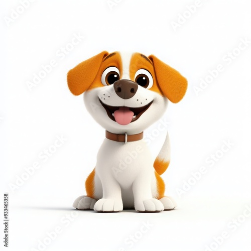 A cheerful cartoon dog with a friendly expression, perfect for children's content, pet themes, or playful design projects. photo