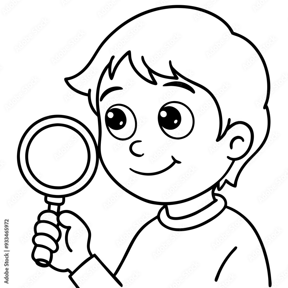 Curious Child with Magnifying Glass Illustration or Child Exploring with Magnifying Glass Vector Art art vector illustration Curious Child with Magnifying Glass Illustration or Child Exploring with Magnifying Glass Vector Art art vector illustration