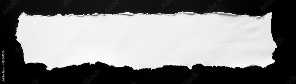 Obraz premium Torn White Paper on Black Background