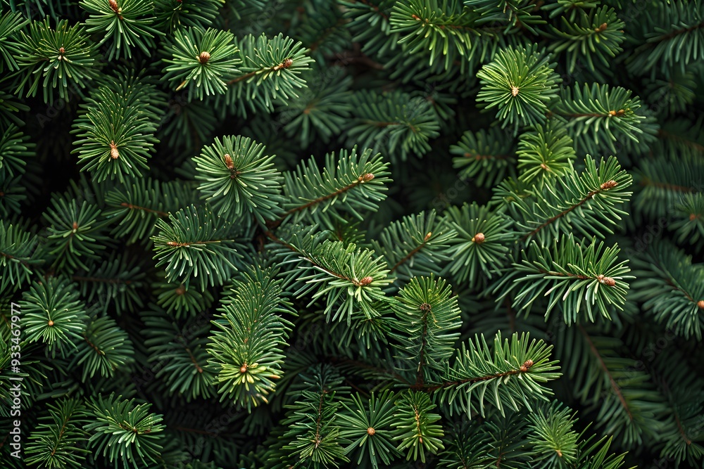 Close-up of Lush Evergreen Fir Branches - Background for Holiday and Winter Designs Close-up of Lush Evergreen Fir Branches - Background for Holiday and Winter Designs