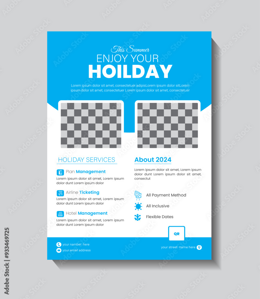 Naklejka premium Travel flyer template for travel agency