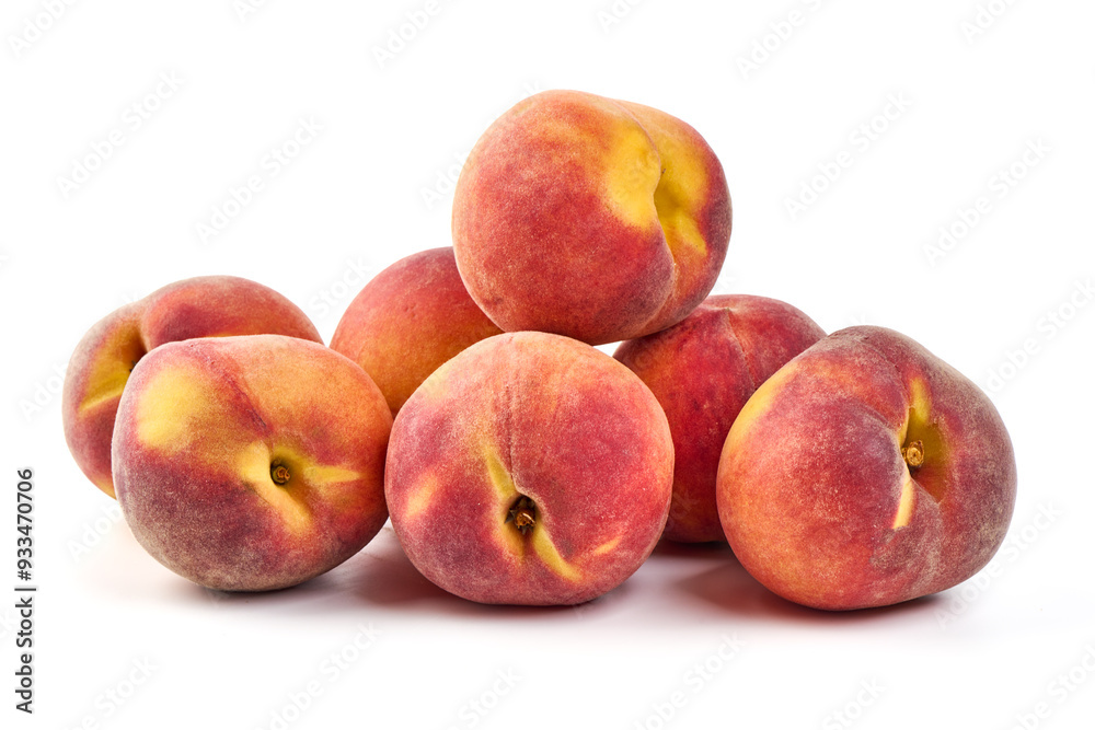 Fresh peaches, isolated on white background. Fresh peaches, isolated on white background.