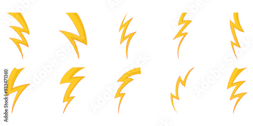 Curved Lightning Bolt Set