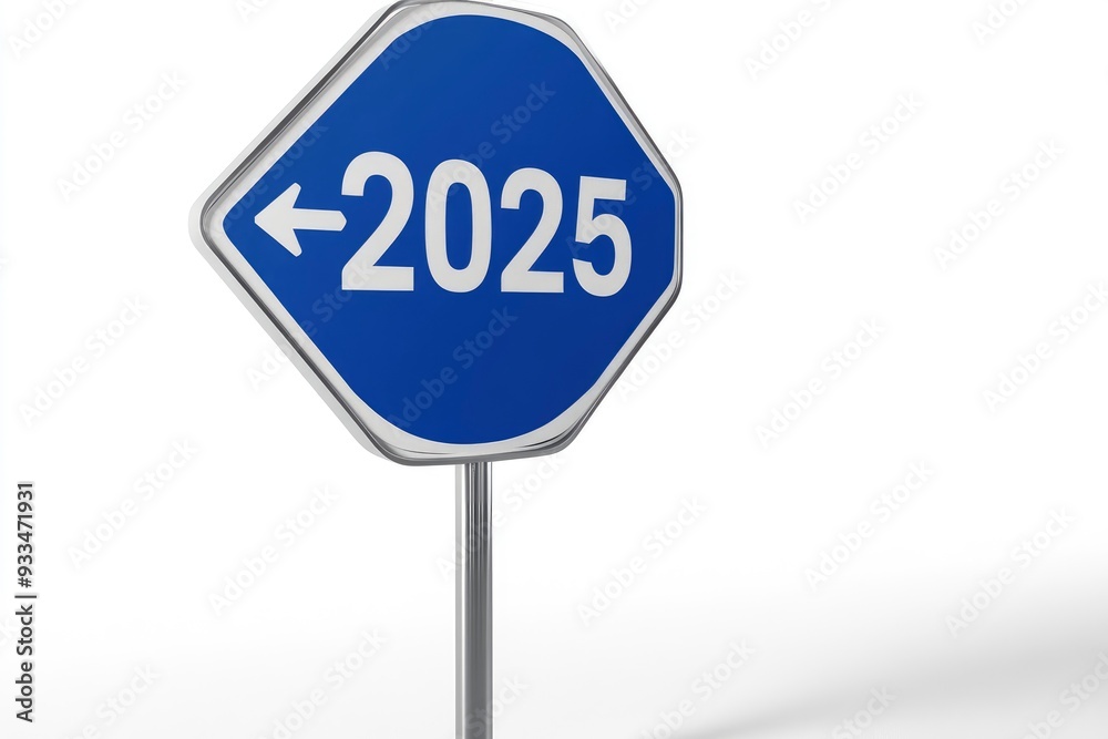 Blue road sign with text Blue road sign with text