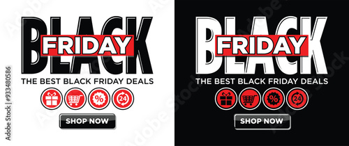 Black Friday sale advertising template. Best deal, present, support,  discount percent .Vector on black and transparent background