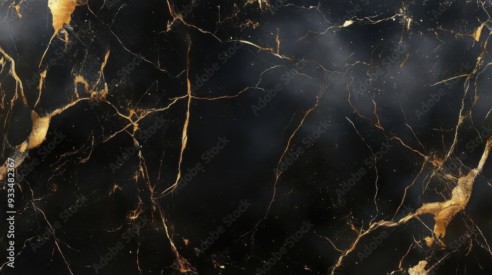 Golden Veins on Black Marble Golden Veins on Black Marble