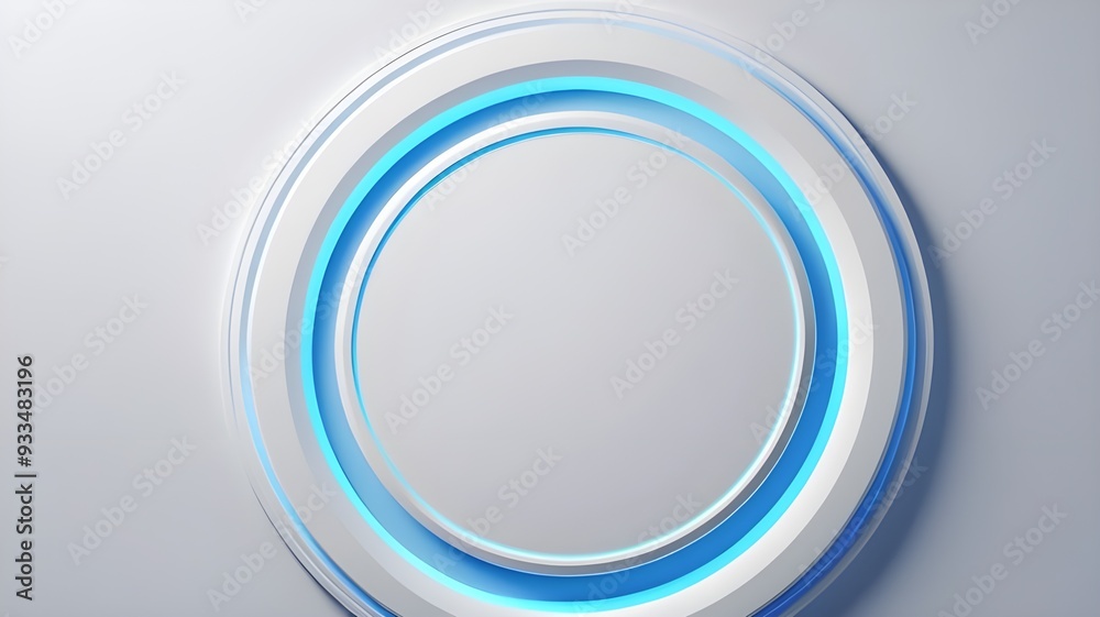 White Surface with Embossed Shape and Blue Illuminated