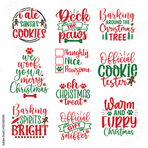 10 Dog Christmas Bandana SVG Bundle
