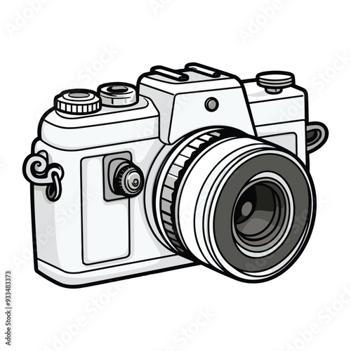 Flat illustration of a digital camera
