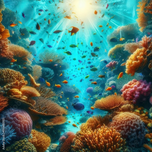 coral reef in sea