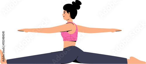 International Yoga Day. Vector Illustration Women Doing Yoga 