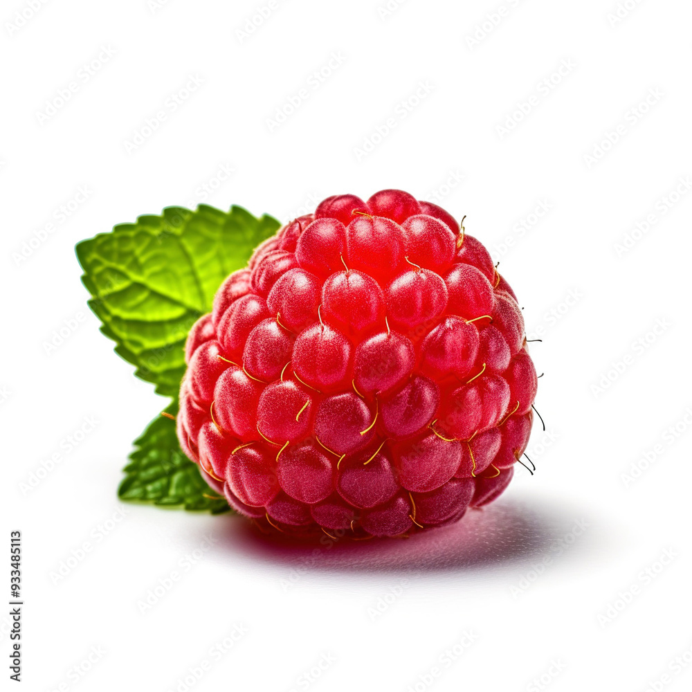 Raspberry closeup on white background Raspberry closeup on white background