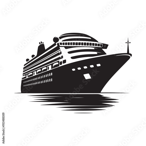 Cruise Silhouette Vector Illustrations – Perfect for Travel-Themed Designs