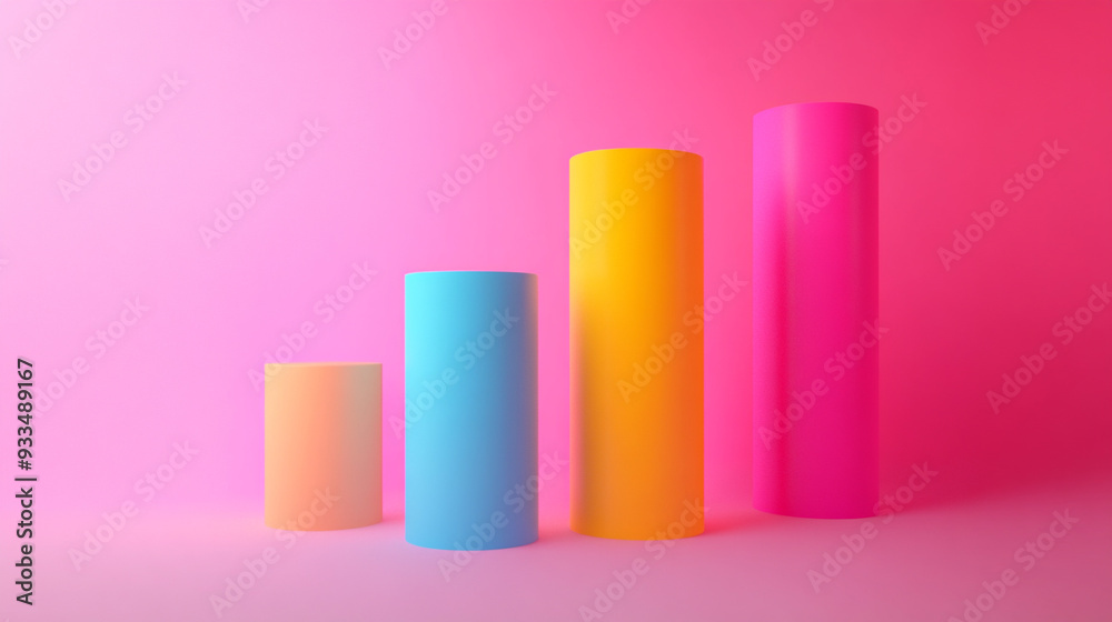 3d rendering colourful bar graph. 3d rendering colourful bar graph.