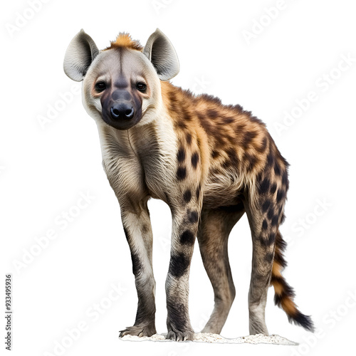 [Transparent Background PNG]Spotted Hyena Standing on a White Background