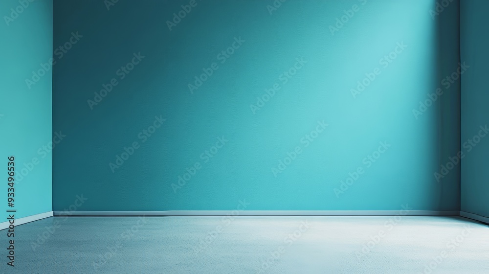 A blue room with a wall that is painted in a light blue color A blue room with a wall that is painted in a light blue color