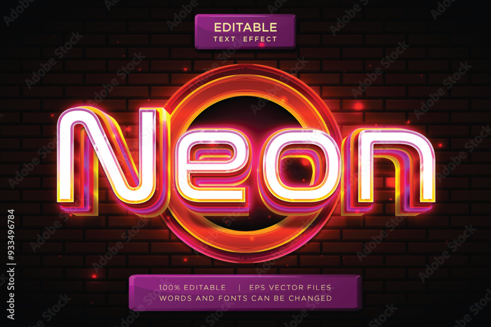 3d neon light editable text effect 3d neon light editable text effect