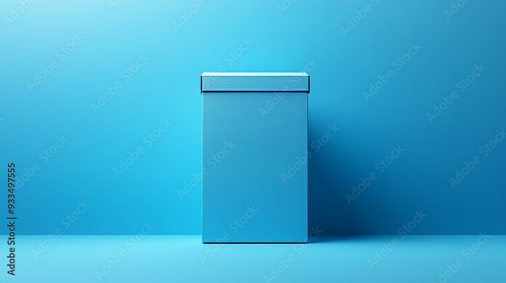 A blue box with a blue background