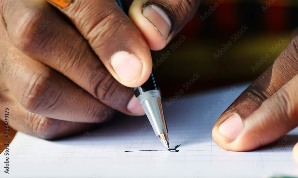 Tanzanian Man Writing a Letter to Local Representative Tanzanian Man Writing a Letter to Local Representative